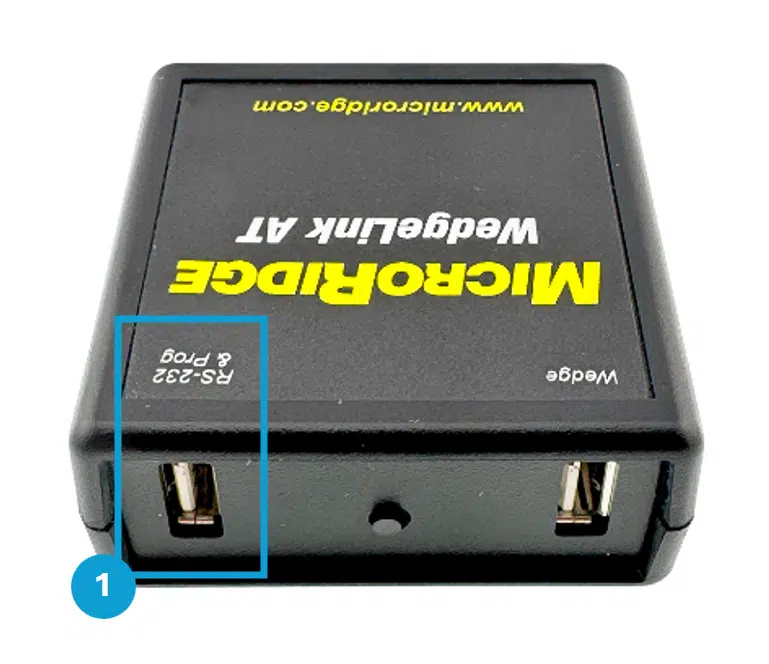 Connect WedgeLink AT to RS-232 & Prog port