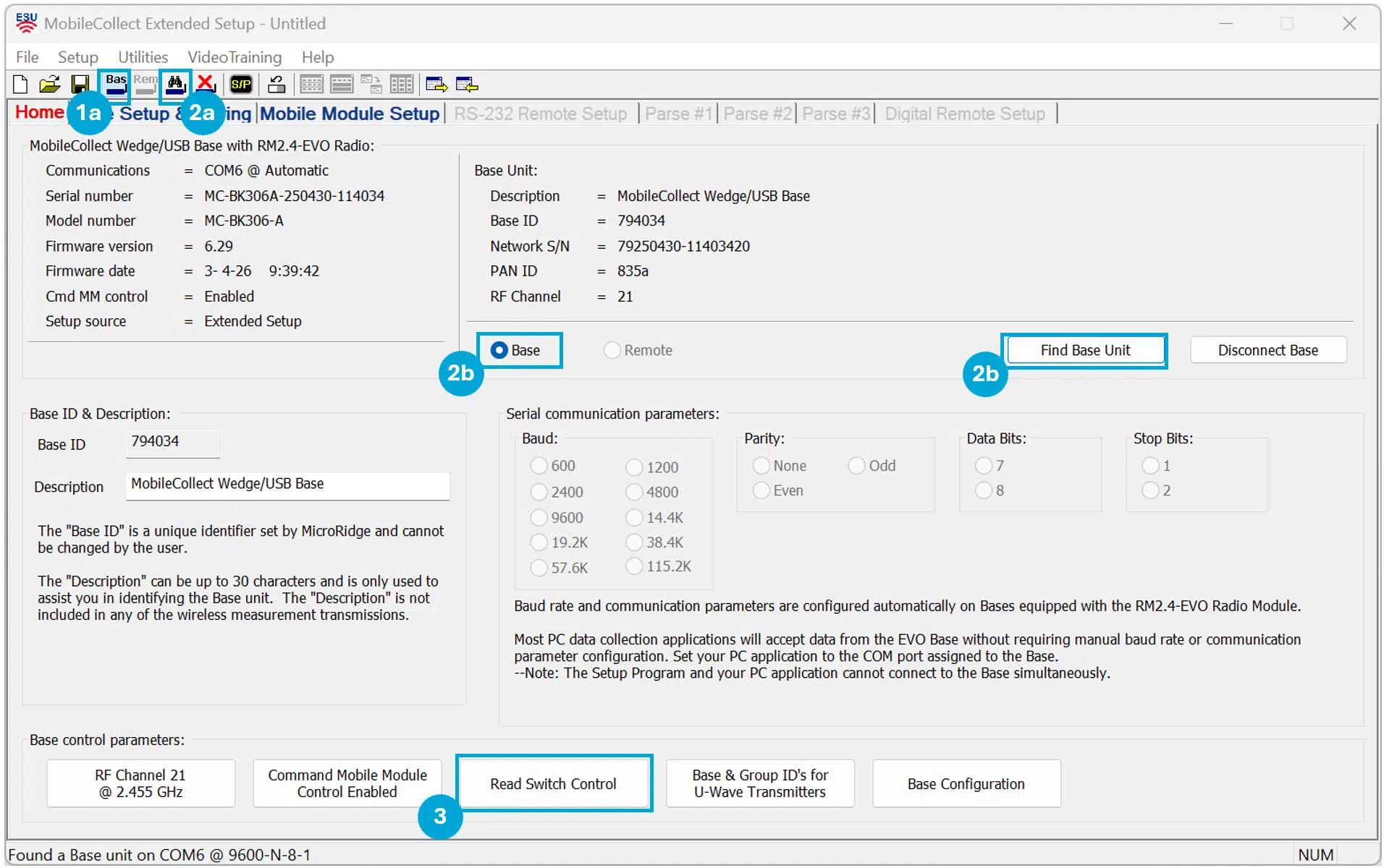 Find Base and Select Read Switch Control