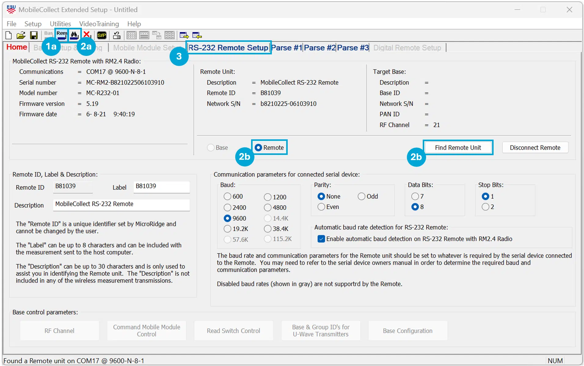 Fine Remote and Navigate to RS-232 Remote Setup Tab
